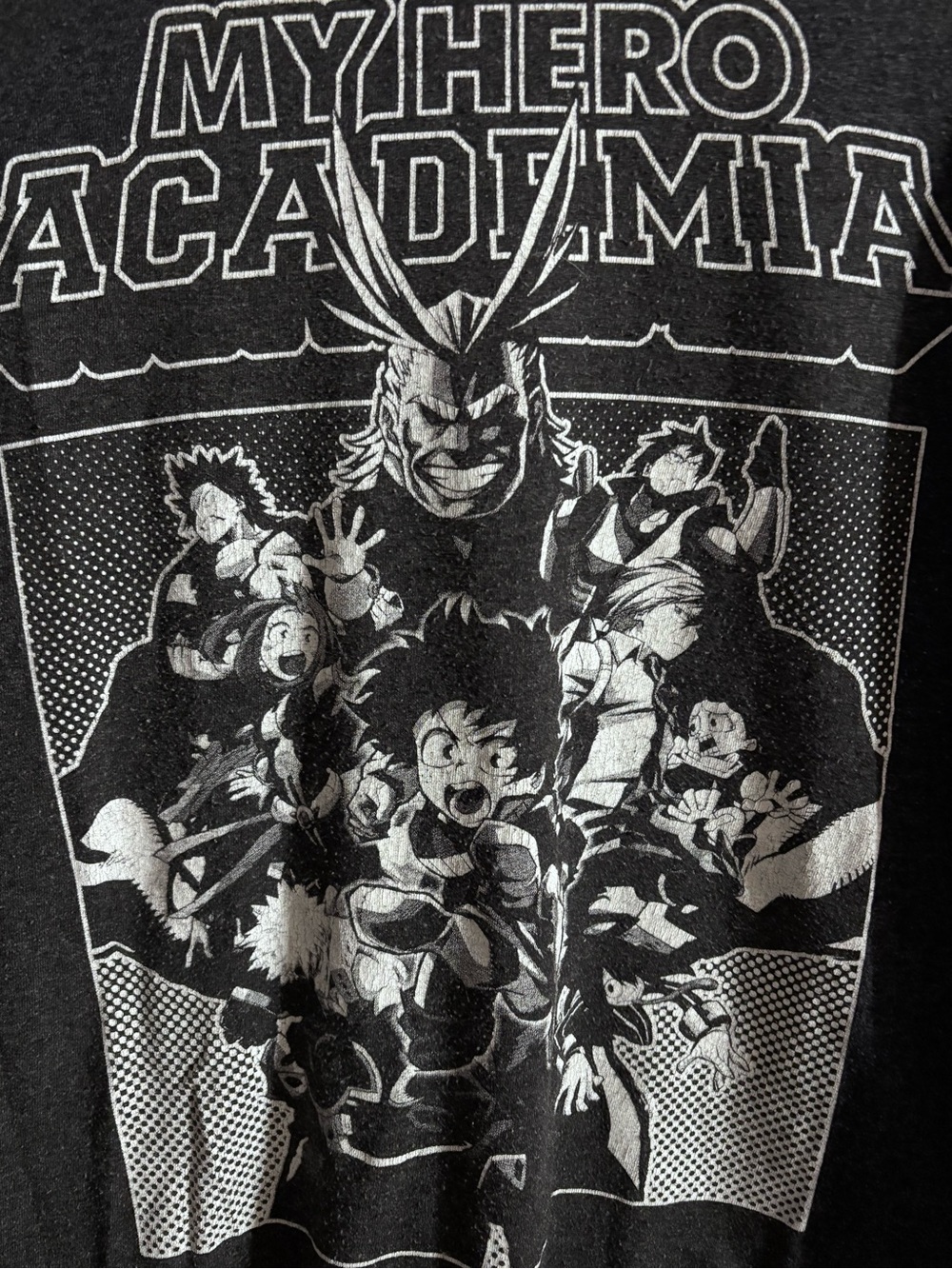 My Hero Academia Black Graphic Crew Tee - Anime Character Print